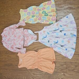 Girls Bright And Colorful 3T Spring / Summer Bundle  Rompers, Dress, Swim Suit